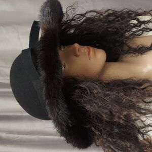 MR. JOHN JR. Mink Fur Trim Vintage 30s/60s Wool Hat